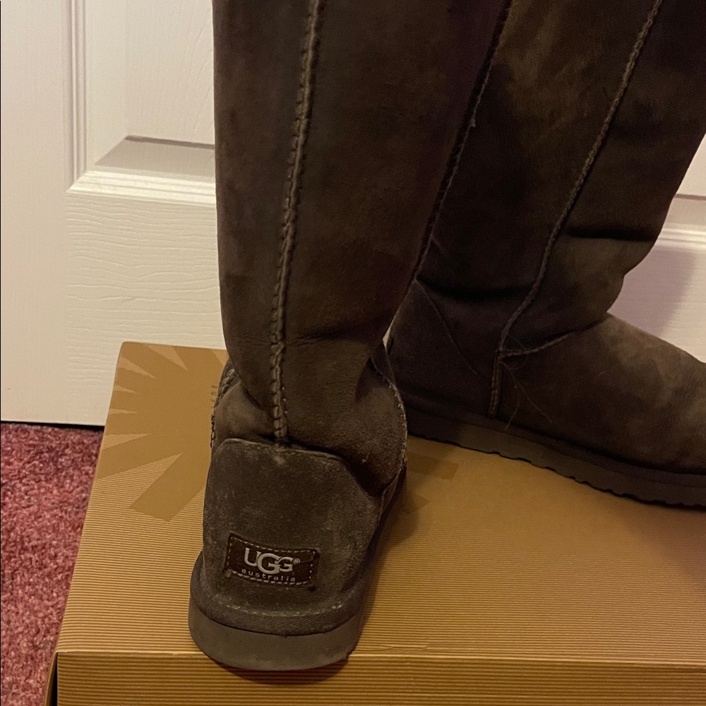 UGG Dark Brown Shearling Boots - Picture 2 of 4